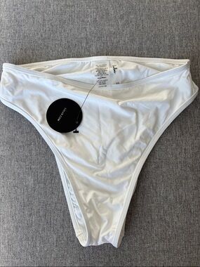 Lulu's White High-Waist Bikini Bottom